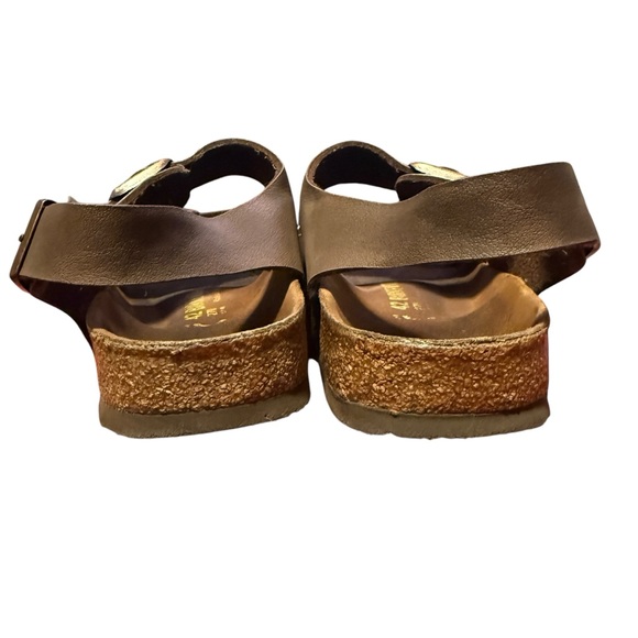 Birkenstock Brown Sandals with Adjustable Straps and Contoured Footbed
